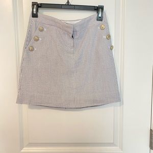J. Crew Mini Skirt Seersucker Preppy Stripe Size 0
